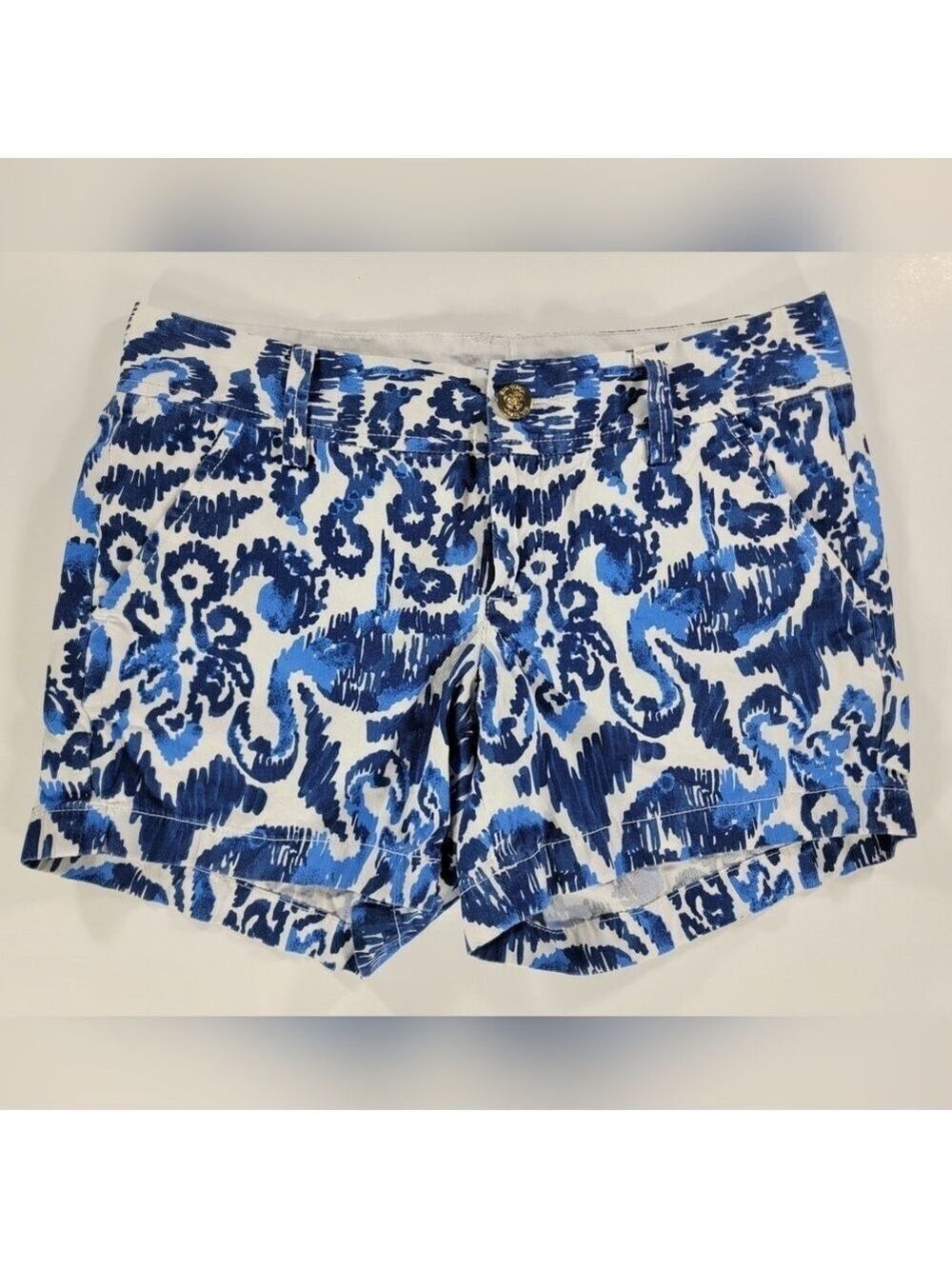 Lilly Pulitzer Callahan Shorts Resort Navy Beach Bathers Cotton Women 2 Casual